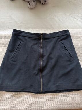 Abercrombie & Fitch Black Mini Skirt with Front Zip
